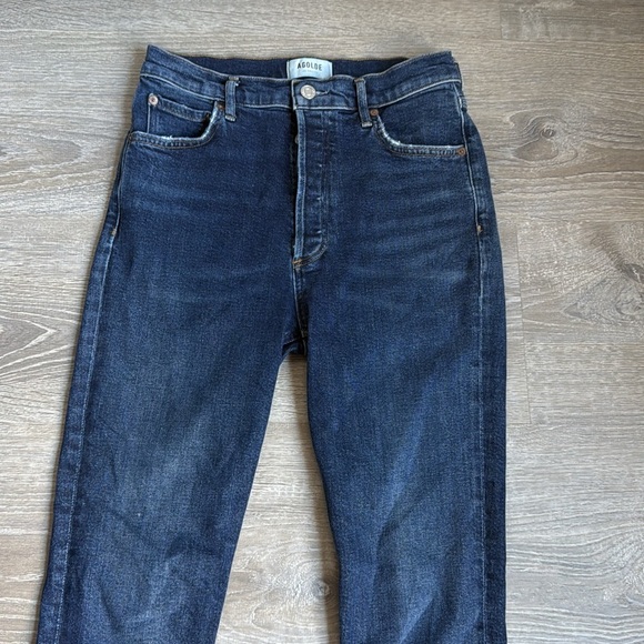 Agolde Nico High Rise Slim Denim Jeans in Fixation - Picture 5 of 13